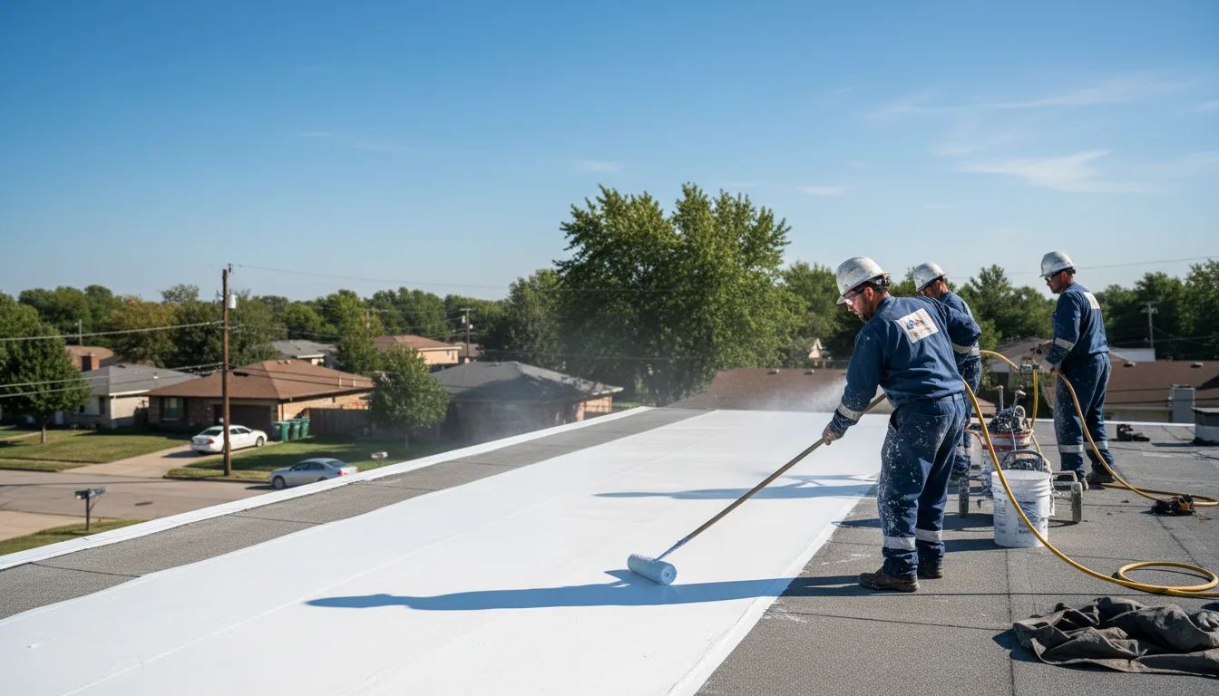Commercial roof coating in Burdett, KS near me